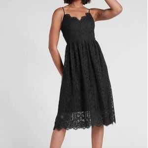 Express midi black lace dress